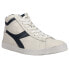 Фото #2 товара Diadora Game L Waxed High Top Mens Blue, Off White Sneakers Casual Shoes 159657