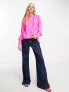 Фото #1 товара River Island twist neck blouse in pink