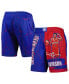 ფოტო #1 პროდუქტის Men's Allen Iverson Royal Philadelphia 76ers Hardwood Classics Player Burst Shorts