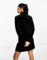 Фото #2 товара Miss Selfridge going out velvet blazer dress in black