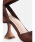 ფოტო #2 პროდუქტის Women's Fonda Spool Heel Tie Up Satin Sandals