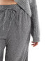 In The Style Plus x Perrie Sian textured wide leg trousers in charcoal grey