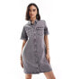 Vero Moda short sleeved denim mini dress in grey