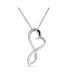 Romantic Ribbon Promise Love Bridal Twisted Ribbon Open Heart Shape Pave CZ Infinity Pendant Intertwining Heart Necklace For Women Sterling Silver