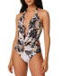 Bar Iii Women's Wet'N Wild Draped Monokini One-Piece Swimsuit Black Size S