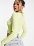 Фото #2 товара ASOS DESIGN long sleeve top with bra detail in lime