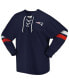 ფოტო #3 პროდუქტის Women's Navy New England Patriots Spirit Jersey Lace-Up V-Neck Long Sleeve T-shirt