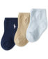 ფოტო #1 პროდუქტის Ralph Lauren Baby Boys Embroidered Logo Crew Socks, Pack of 3