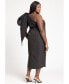 ფოტო #2 პროდუქტის Plus Size One Shoulder Bow Column Dress