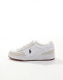 Polo Ralph Lauren court leather trainer with pony logo in white suede mix weiß, 46 - фото #2