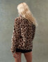 Фото #2 товара Lioness exclusive faux fur coat in leopard print