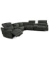 Фото #4 товара Sebaston 7-Pc. Fabric Sectional with 3 Power Motion Recliners and 2 USB Consoles, Created for Macy's