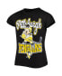 ფოტო #3 პროდუქტის Big Girls Black Pittsburgh Penguins Mickey Mouse Go Team Go T-shirt
