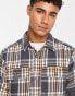 ONLY & SONS flannel overshirt in grey check