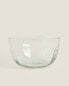 Faceted glass salad bowl