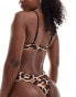 Free Society plunge swimsuit in leopard