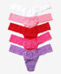 ფოტო #2 პროდუქტის Women's Holiday 5 Pack Low Rise Thong Underwear