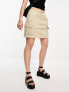 New Look cargo mini skirt with pockets in stone