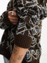 Фото #7 товара ASOS DESIGN knitted oversized cardigan in geo design