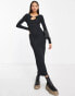 Фото #8 товара New Look ribbed midi dress with cut out detail in black