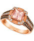 Фото #1 товара Peach Morganite (1-1/4 ct. t.w.) & Diamond (1/2 ct. t.w.) Ring in 14k Rose Gold