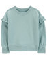 Toddler Flutter Sleeves Fleece Crew Neck Sweatshirt 4T