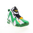 Фото #4 товара Reebok Hurrikaze II Mens Green Leather Lace Up Athletic Basketball Shoes