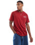 Tommy Jeans Signature Logo Crew Neck T-Shirt in Red Brown