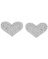 ფოტო #3 პროდუქტის EFFY® Diamond Heart Cluster Stud Earrings (1/4 ct. t.w.) in Sterling Silver