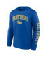 ფოტო #2 პროდუქტის Men's Royal Pitt Panthers Distressed Arch Over Logo Long Sleeve T-shirt