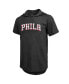 Фото #3 товара Men's Threads Heathered Black Philadelphia 76ers Wordmark Tri-Blend Hoodie T-shirt