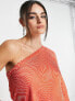 Фото #4 товара & Other Stories one shoulder dress in orange print