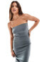 Фото #4 товара Brave Soul strapless bodycon midi dress in grey