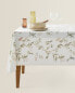 Floral print cotton jacquard tablecloth