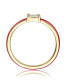 ფოტო #4 პროდუქტის RA Young Adults/Teens 14k Yellow Gold Plated with Cubic Zirconia Baguette Solitaire Magenta-Red Enamel Slim Stacking Ring