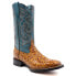 Фото #3 товара Ferrini Kai Embroidery Square Toe Cowboy Mens Blue, Brown Casual Boots 4259361