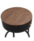 Фото #7 товара Sturdy Round Nightstand with Drawer