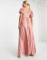 Фото #2 товара ASOS DESIGN Maternity puff sleeve wrap maxi dress in rose