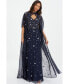 ფოტო #1 პროდუქტის Women's Beaded 2-In-1 Cape And Evening Dress