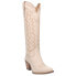 Dingo High Cotton Embroidery Snip Toe Cowboy Womens Beige Casual Boots 01-DI936