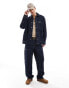 Wrangler Kobe utility stitch denim chore jacket relaxed fit in dark wash co-ord