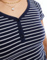 Фото #4 товара Hollister striped henley t-shirt in navy