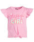 ფოტო #1 პროდუქტის Toddler & Little Girls Happy Girl Graphic Tie-Front T-Shirt, Created for Macy's