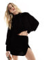 ASOS DESIGN ultimate cropped shirt in black velvet 36 - фото #2