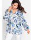 Фото #1 товара Long Sleeve Abstract Floral Print Tunic Blouse