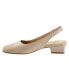 Фото #4 товара Trotters Dea T7001-114 Womens Beige Leather Slingback Heels Shoes 8