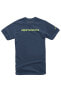 T-Shirt Alpinestars Linear Wordmark Navy-Limette