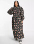 Reclaimed Vintage plus collar smock maxi in floral print