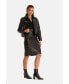ფოტო #7 პროდუქტის Women's Leather Blazer Jacket, Black