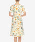 ფოტო #2 პროდუქტის Women's Floral Short Sleeve Knee Length Dress